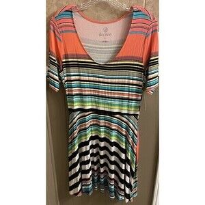 Decree Comfortable Stretch Striped Dress Size Large‎